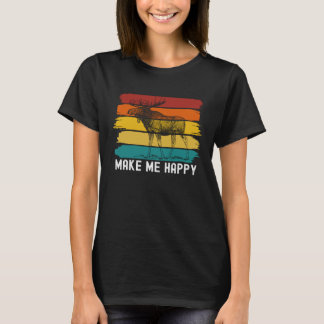 Retro Vintage Moose gör mig till Lycklig Moose T Shirt