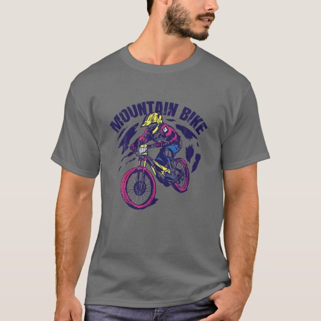 Retro Vintage Mountain Bike T Shirt (Framsida)