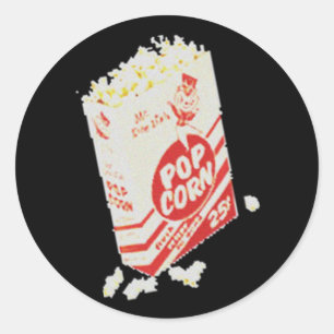 Retro Vintage Movie Theater Popcorn Runt Klistermärke