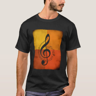 Retro Vintage Music Älskare Treble Clef Coola Musi T Shirt