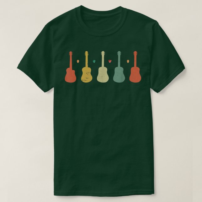 Retro Vintage Music Guitar T Shirt (Design framsida)