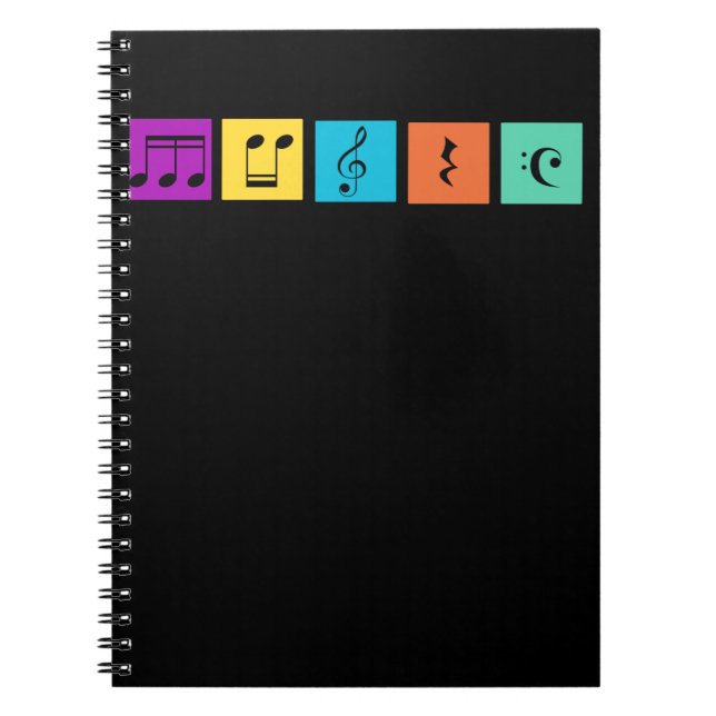 Retro Vintage Musik noter Music Anteckningsbok (Framsidan)