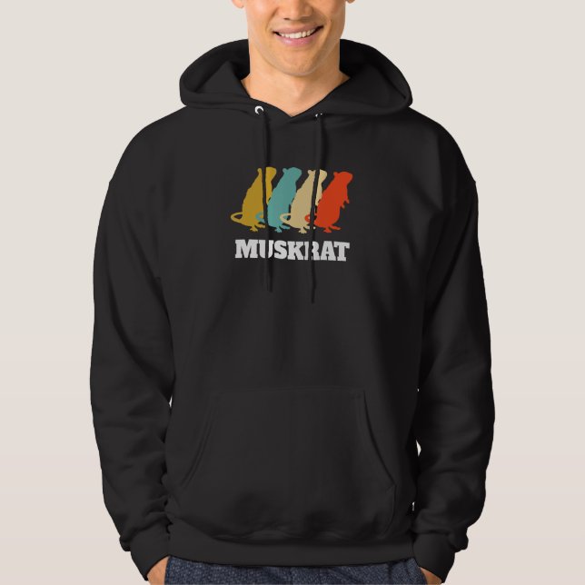 Retro Vintage Muskrat Hoodie (Framsida)