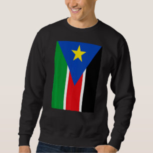 Retro Vintage National Flagga Sydsudan Lång Ärmad Tröja