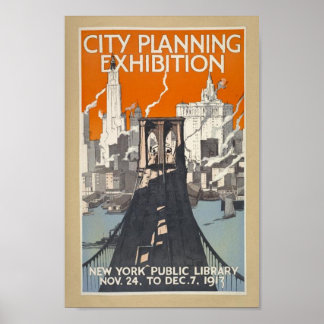 Retro Vintage New York Bridge Poster