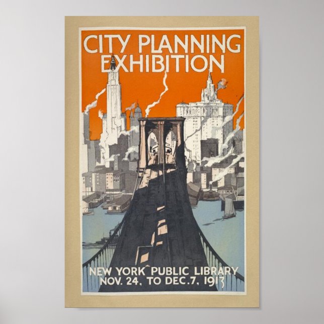 Retro Vintage New York Bridge Poster (Framsidan)