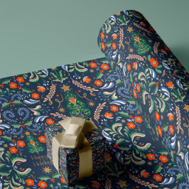 Retro vintage nordic christmas presentpapper