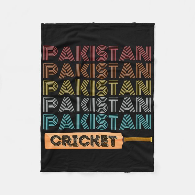 Retro Vintage Pakistan Cricket  Fleecefilt (Framsidan)