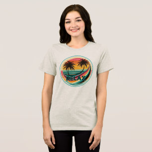Retro Vintage Palmkvist Solnedgångsvibbar T Shirt