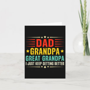 Retro Vintage Pappa Grandpa Underbar Grandpa Coola Kort