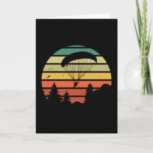 Retro Vintage Paragliding Sunset Gift Kort