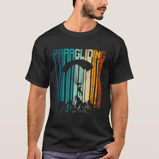 Retro Vintage Paragliding T Shirt (Framsida)