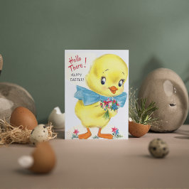 Retro vintage Påsk chick Helgkort
