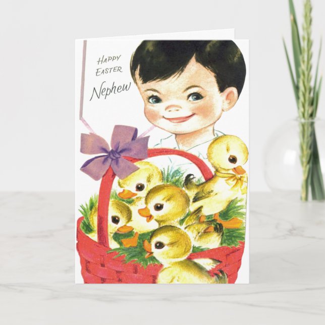 Retro vintage Påsk nephew Helgkort (Framsida)