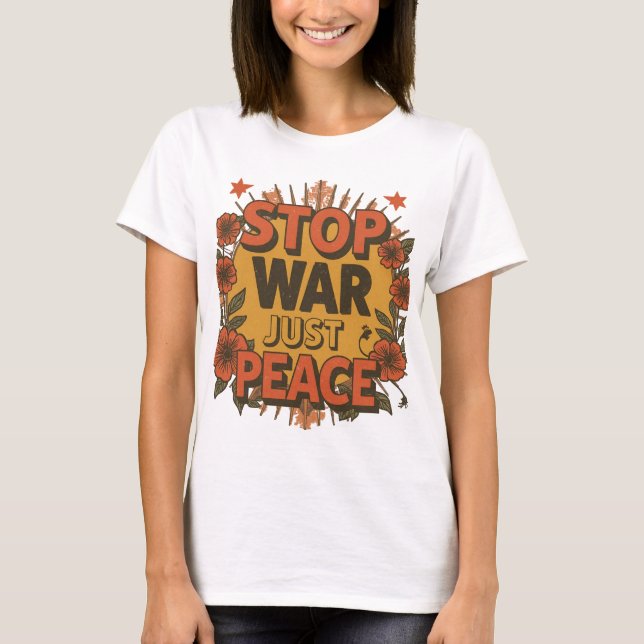 Retro Vintage Peace Movement Graphic Shirt T (Framsida)
