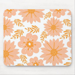 Retro Vintage Peach Fuzz Orange Flower Mönster Musmatta
