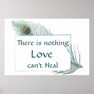 Retro Vintage Peacock Feather Kärlek-citat Poster