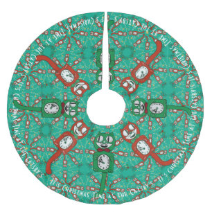 Retro Vintage Personlig Julgran Skirt Julgransmatta Borstad Polyester