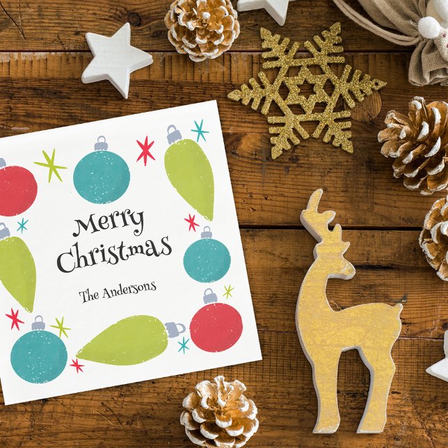 Retro Vintage-Personligen Julprydnadsföremål Pappersservett (Skapare uppladdad)