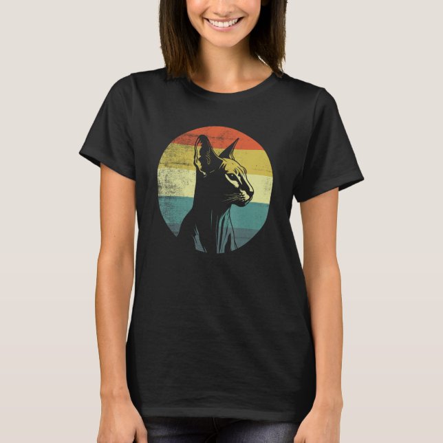 Retro Vintage Peterbald Katt T Shirt (Framsida)