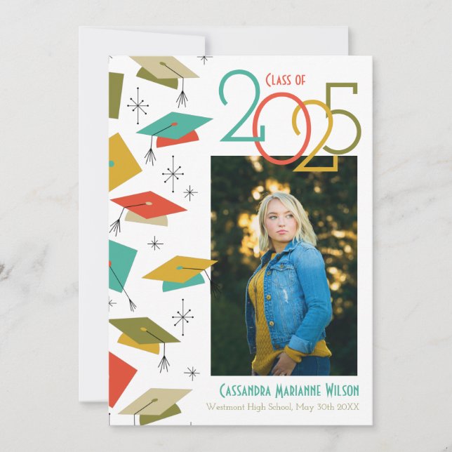 Retro Vintage Photo Studenten-meddelande Inbjudningar (Framsida)