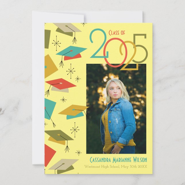 Retro Vintage Photo Studenten-meddelande Inbjudningar (Framsida)