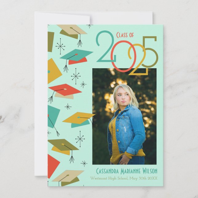 Retro Vintage Photo Studenten-meddelande Inbjudningar (Framsida)