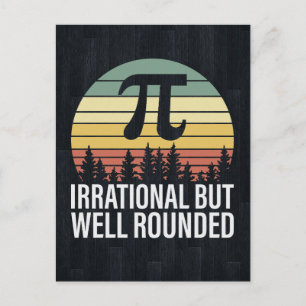 Retro Vintage Pi Day - irrationell men väl rund Helg Vykort