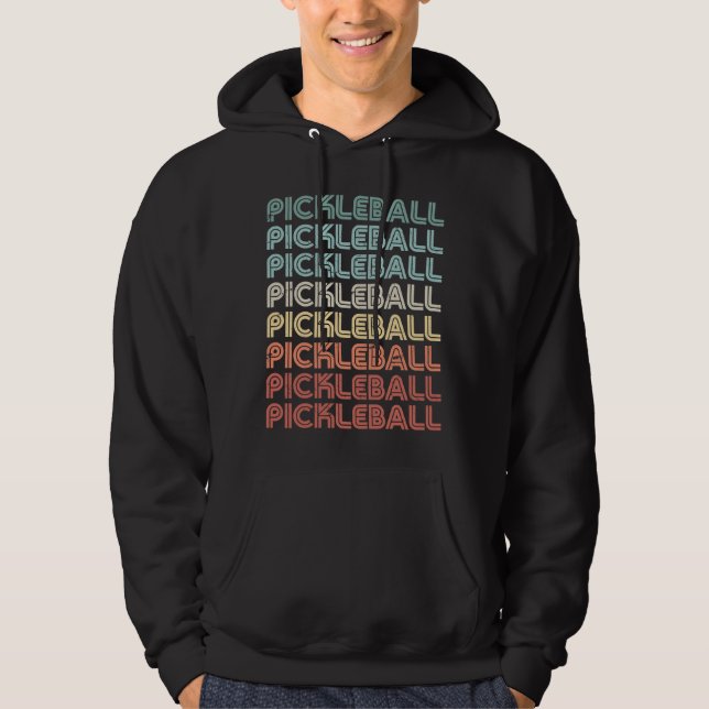 Retro Vintage Pickleball Player Gift Hoodie (Framsida)