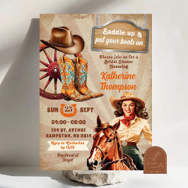 Retro Vintage Pin Up Cowgirls Bröllopsfest Inbjudningar