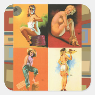 Retro Vintage Pin Up-flickor klistermärken