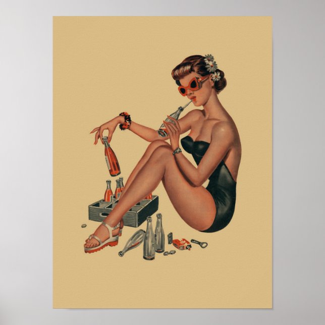 Retro Vintage Pin Up Girl Poster (Framsidan)