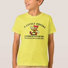 Retro Vintage Pizza Tecknad Film T Shirt