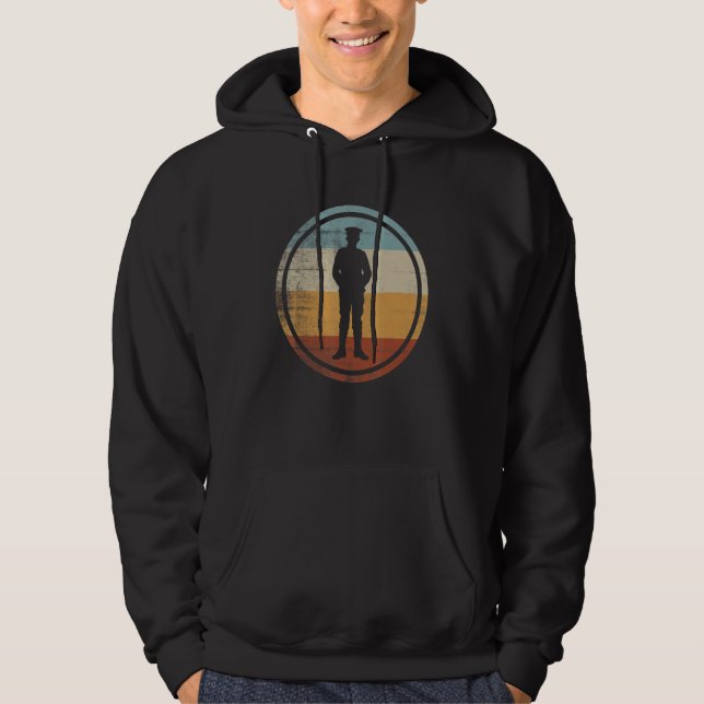 Retro Vintage Police Officer Cop Hoodie (Framsida)