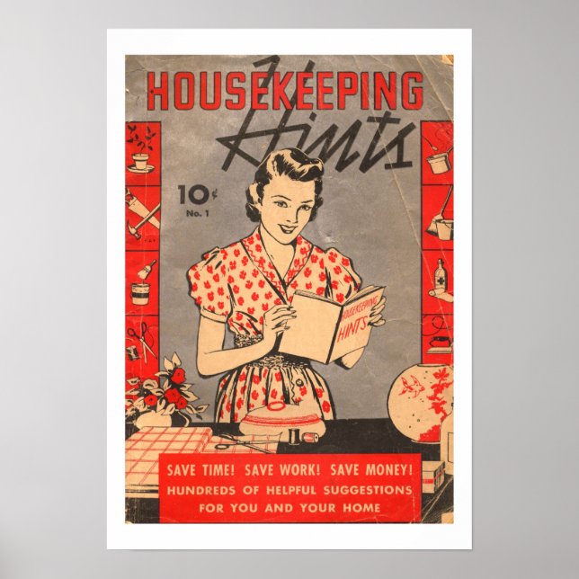 Retro Vintage Poster för att spara konturtips Skri (Framsidan)