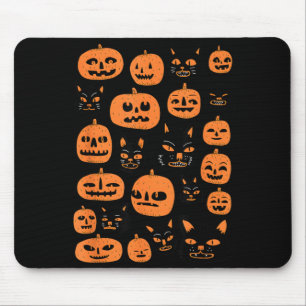 Retro Vintage Pumpa Svart Katt Halloween Kostym Musmatta