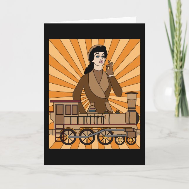 Retro Vintage Railroad Kort (Framsida)