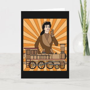 Retro Vintage Railroad Kort