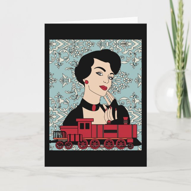 Retro Vintage Railroad Kort (Framsida)