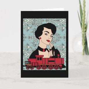 Retro Vintage Railroad Kort