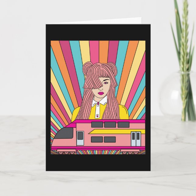 Retro Vintage Railroad Kort (Framsida)