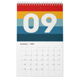 Retro Vintage Ränder 2026 Kalender