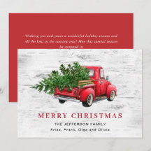 Retro Vintage Red Farm Lastbil Julgran Boho