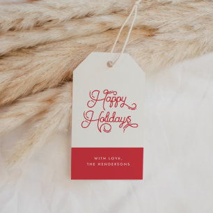 Retro vintage Red Glad helg Presentetikett