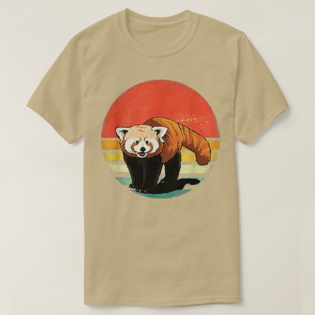 Retro Vintage Red Panda T Shirt (Design framsida)