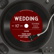 Retro Vintage Red Vinyl Record Black Bröllop
