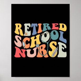 Retro Vintage Redragen School Nurse Pension del Poster
