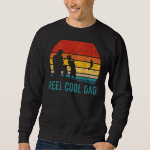 Retro Vintage Reel Coola Pappa Fiske efter pappa P Lång Ärmad Tröja