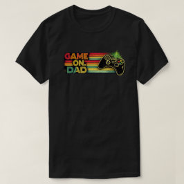 Retro Vintage Regnbåge Game On Pappa Gamer Art T Shirt