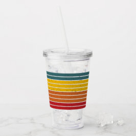 Retro vintage regnbåge solnedgångs ränder take away mugg